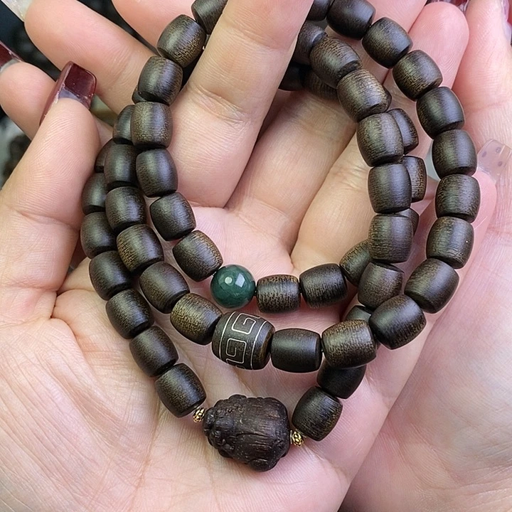 沉香手串孤**眠越南芽庄白棋楠0.8设计款