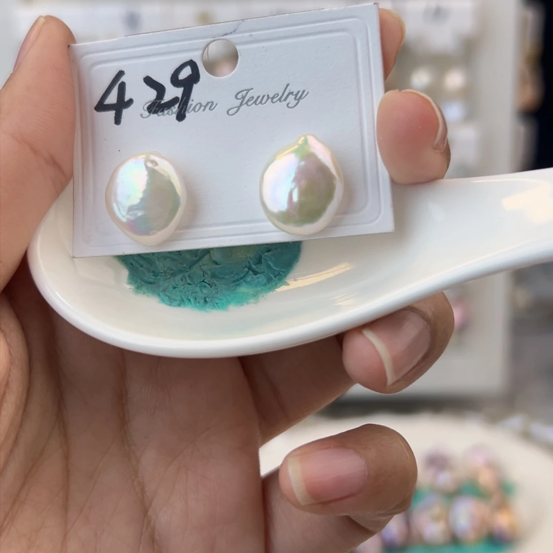 淡水珍珠耳饰银S925镶嵌