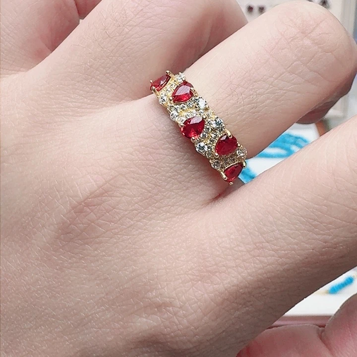 蓝宝石戒指银S925镶嵌戒指