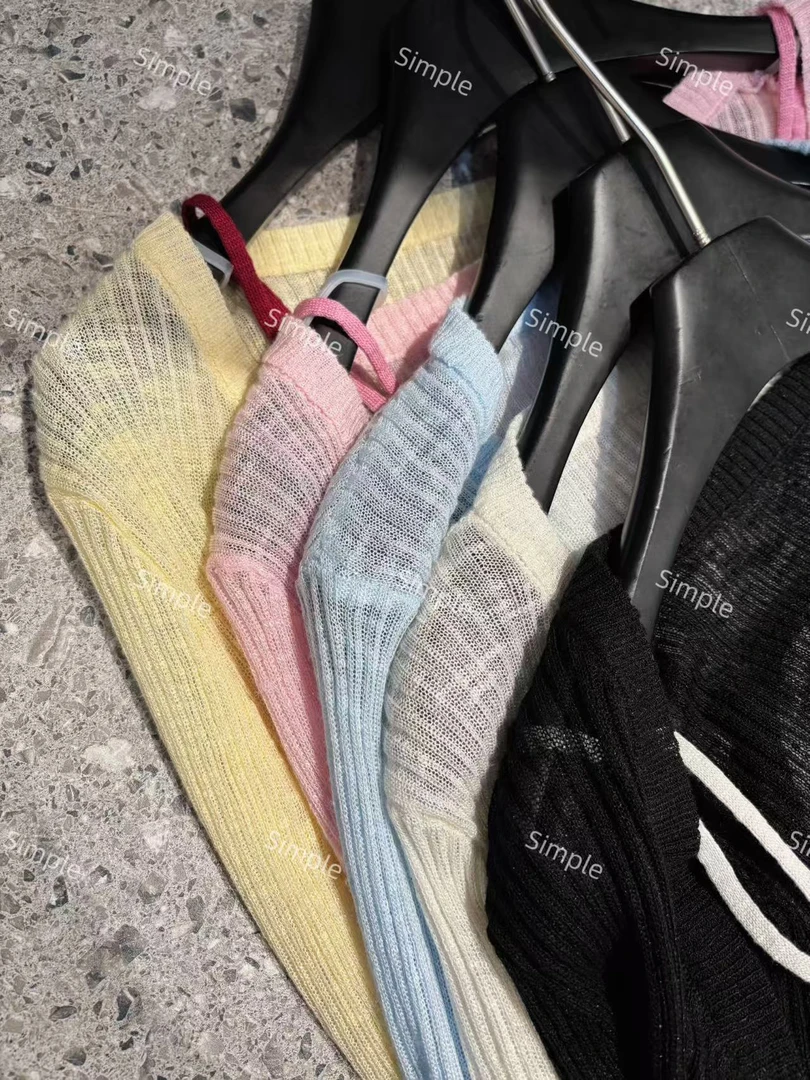 百搭两件套冰线针织衫女夏1507