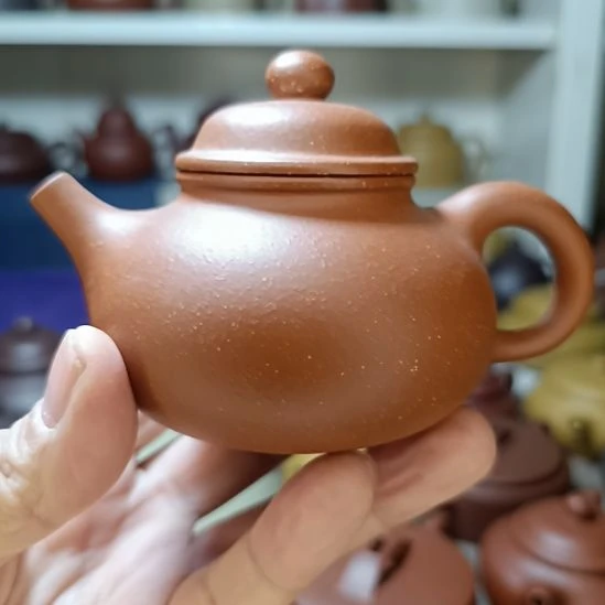 茶壶紫砂原矿黄降坡容天粗砂220cc半手工