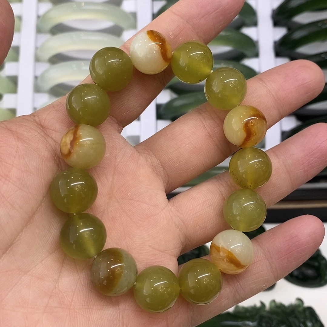 蛇纹石玉未镶嵌手链14