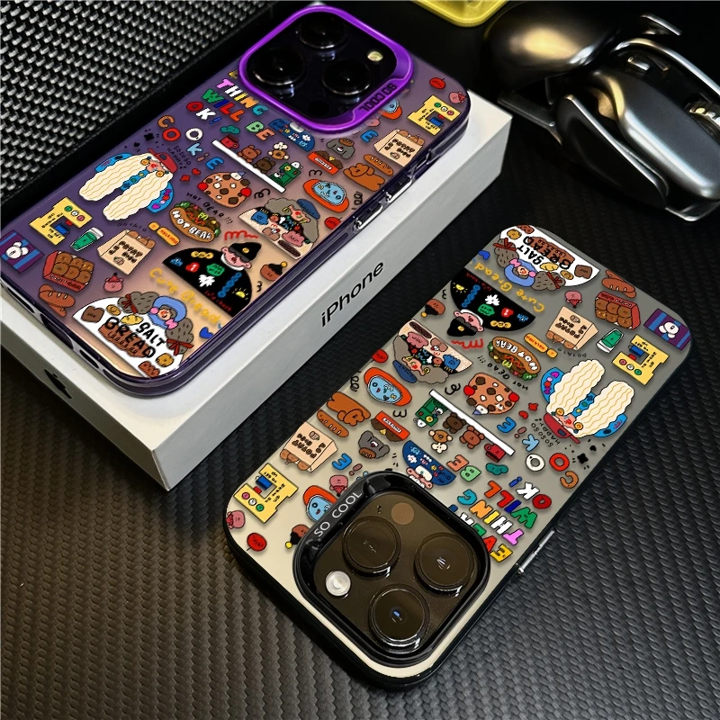 创意涂鸦适用苹果16promax手机壳iPhone15卡通14保护套17新款防摔