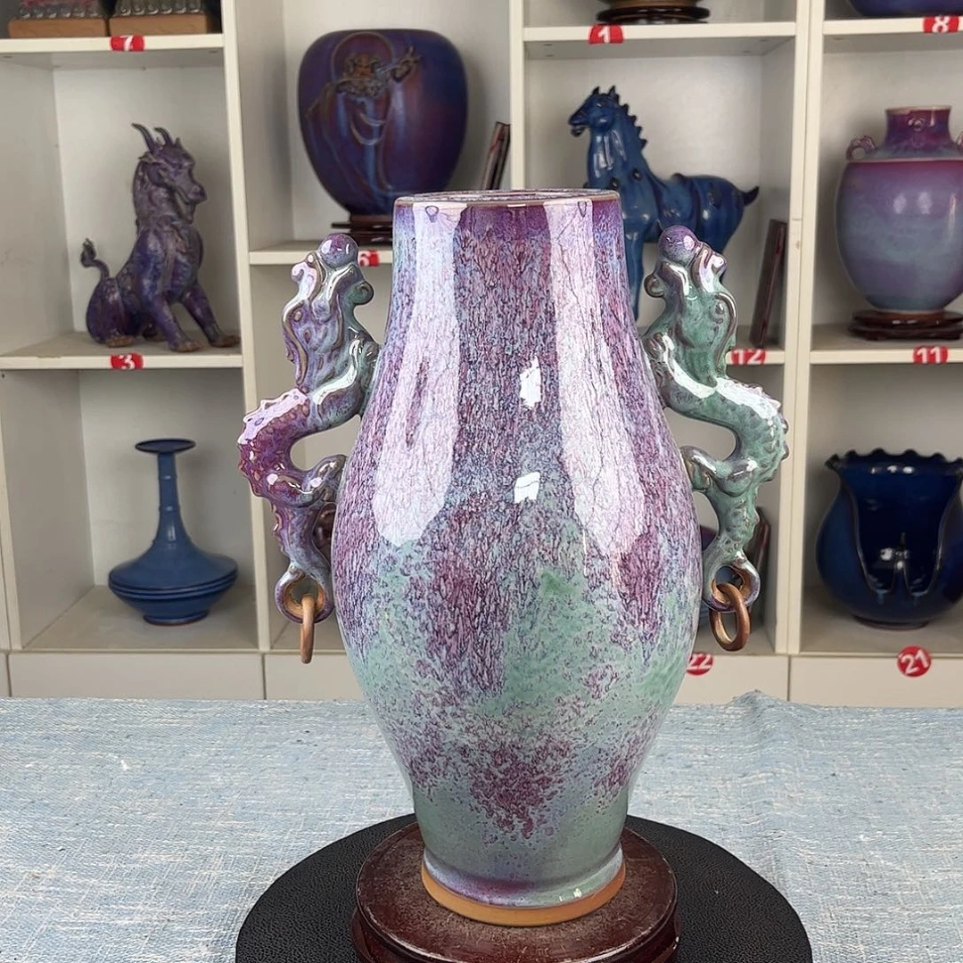 瓷片双龙瓶大师作品