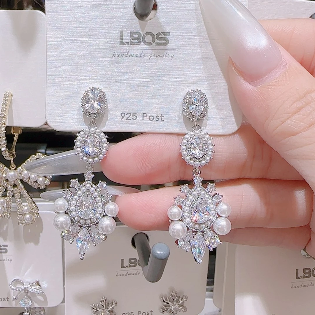 锆石铜合金925银耳环