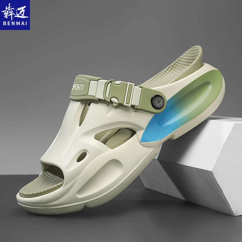 拖鞋男夏季外穿防滑防臭两穿开车踩屎感凉拖厚底运动沙滩凉鞋拖鞋