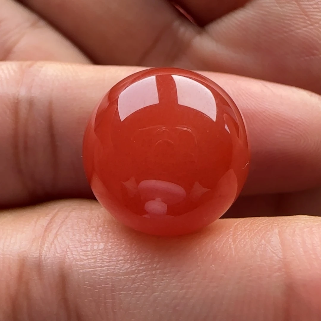 南红玛瑙圆珠15.2未镶嵌棉