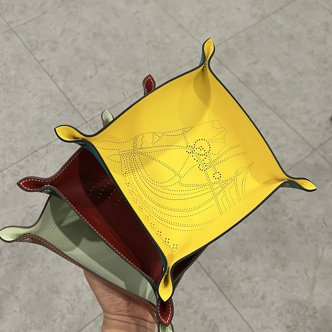 拼色牛皮托盘收纳盘
