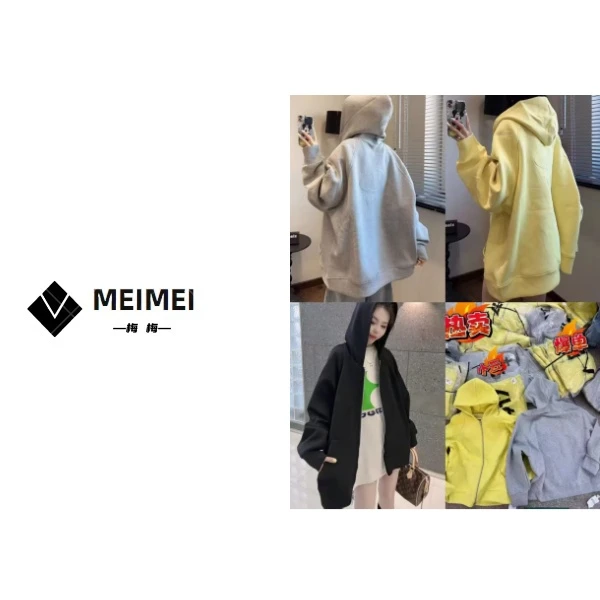 XMM【刺绣连帽开衫】长袖针织时尚休闲百搭宽松圆领春季设计师86086