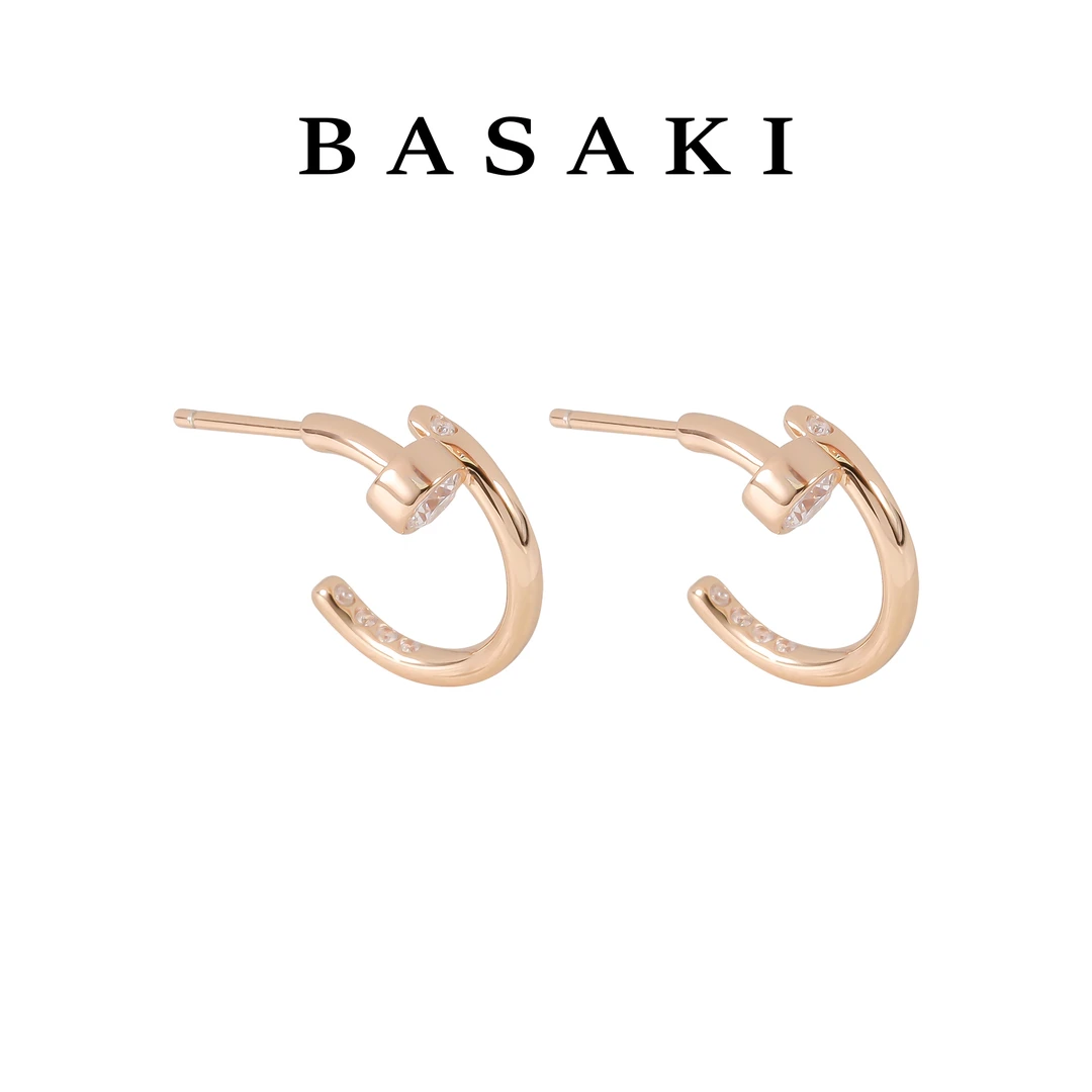 铜合金锆石耳饰 CNC 精工 轻奢时尚钉字耳钉  E4190