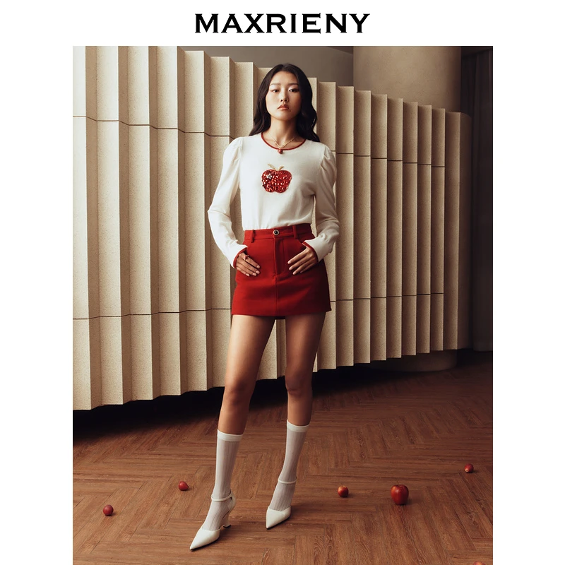 【达人专属】幸运苹果毛衫提花套头毛衫