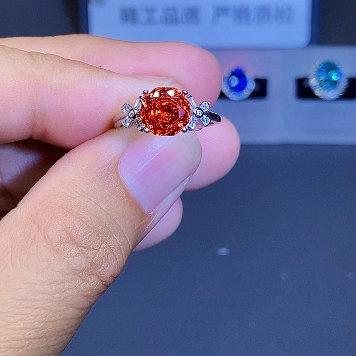 戒指托帕石银S925镶嵌