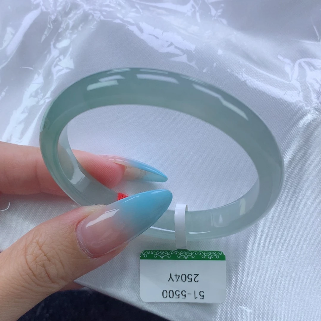 翡翠手镯未镶嵌缅甸天然翡翠A货51.5