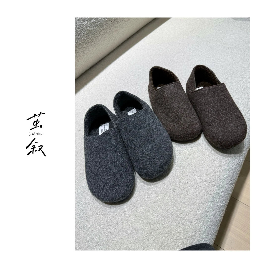 JIAN.XU秋冬纯色韩版复古包跟勃肯鞋棉鞋休闲风