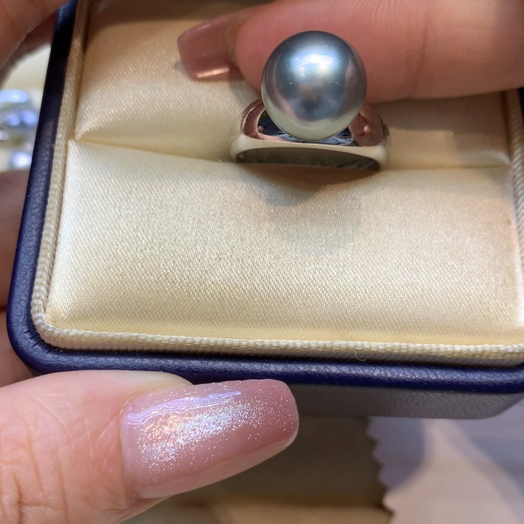 银S925镶嵌戒指海水珍珠