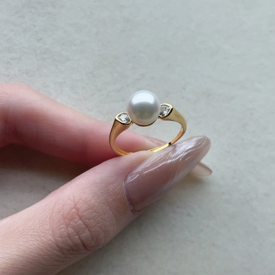 海水珍珠银S925镶嵌戒指9