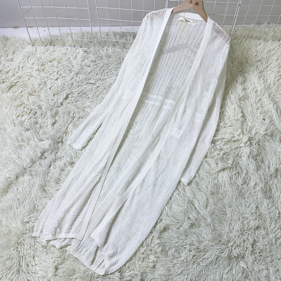 纯色夏季气质中长款薄款针织衫百搭开衫  18129