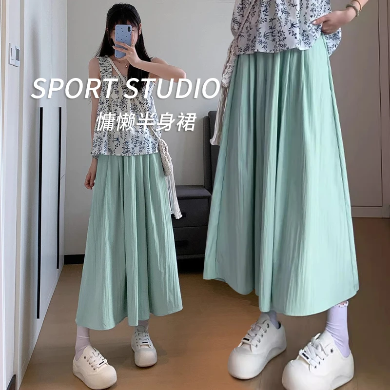 简约a字山本裙休闲宽松高腰半身裙女款爆款2025新款慵懒中长裙子