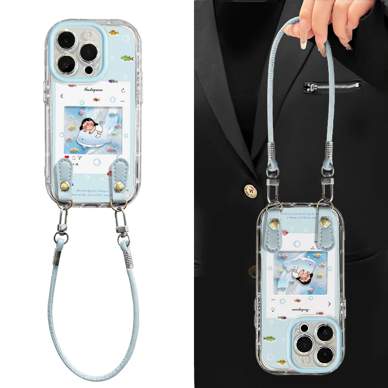 鲸鱼女孩适用苹果16promax手机壳iPhone15泡芙oppo华为vivo小米15