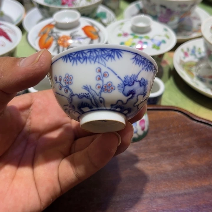 纯手绘精品盖碗杯