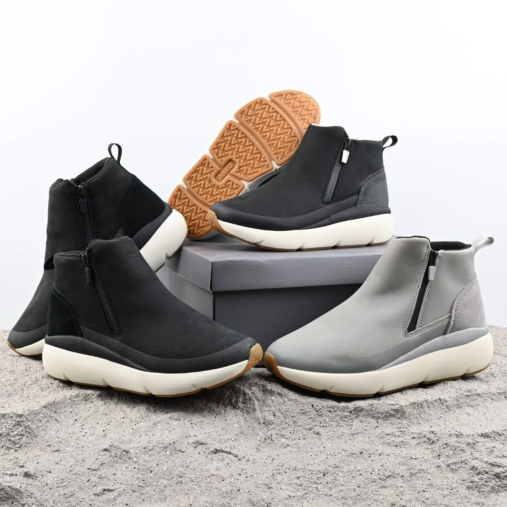 在售159美刀!老美外贸原单真皮短靴侧拉链轻便减震防滑休闲运动鞋