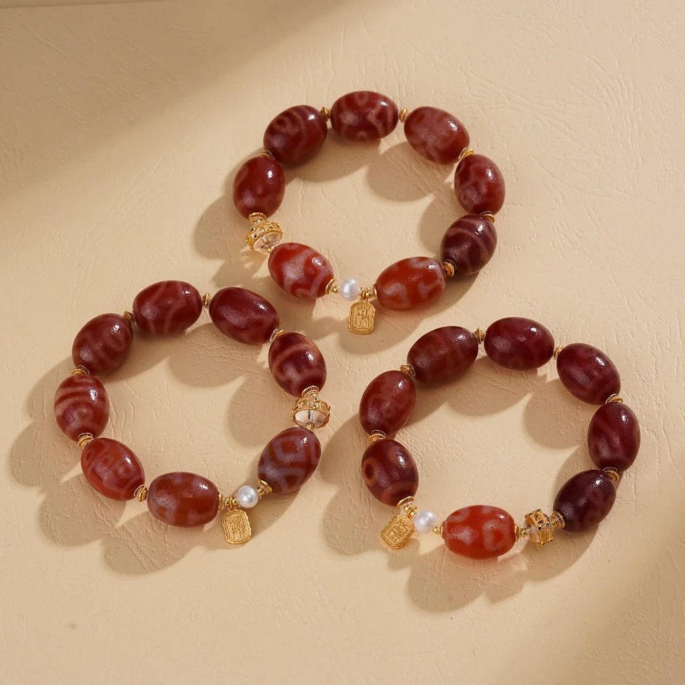 云丹拉姆 MH红肉达洛天珠手串多样性发一15*20