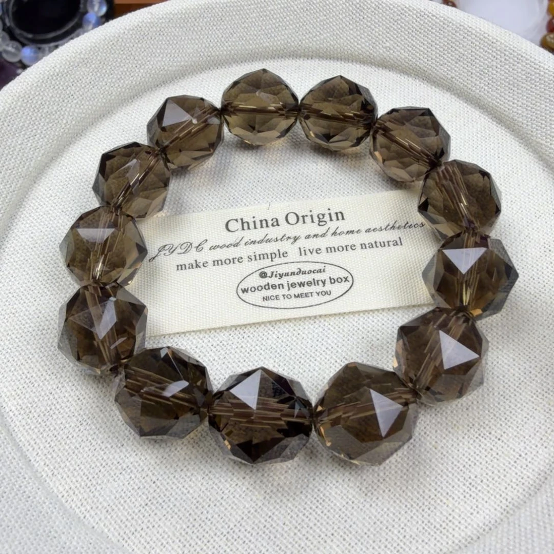 未镶嵌水晶手串茶晶钻切手串