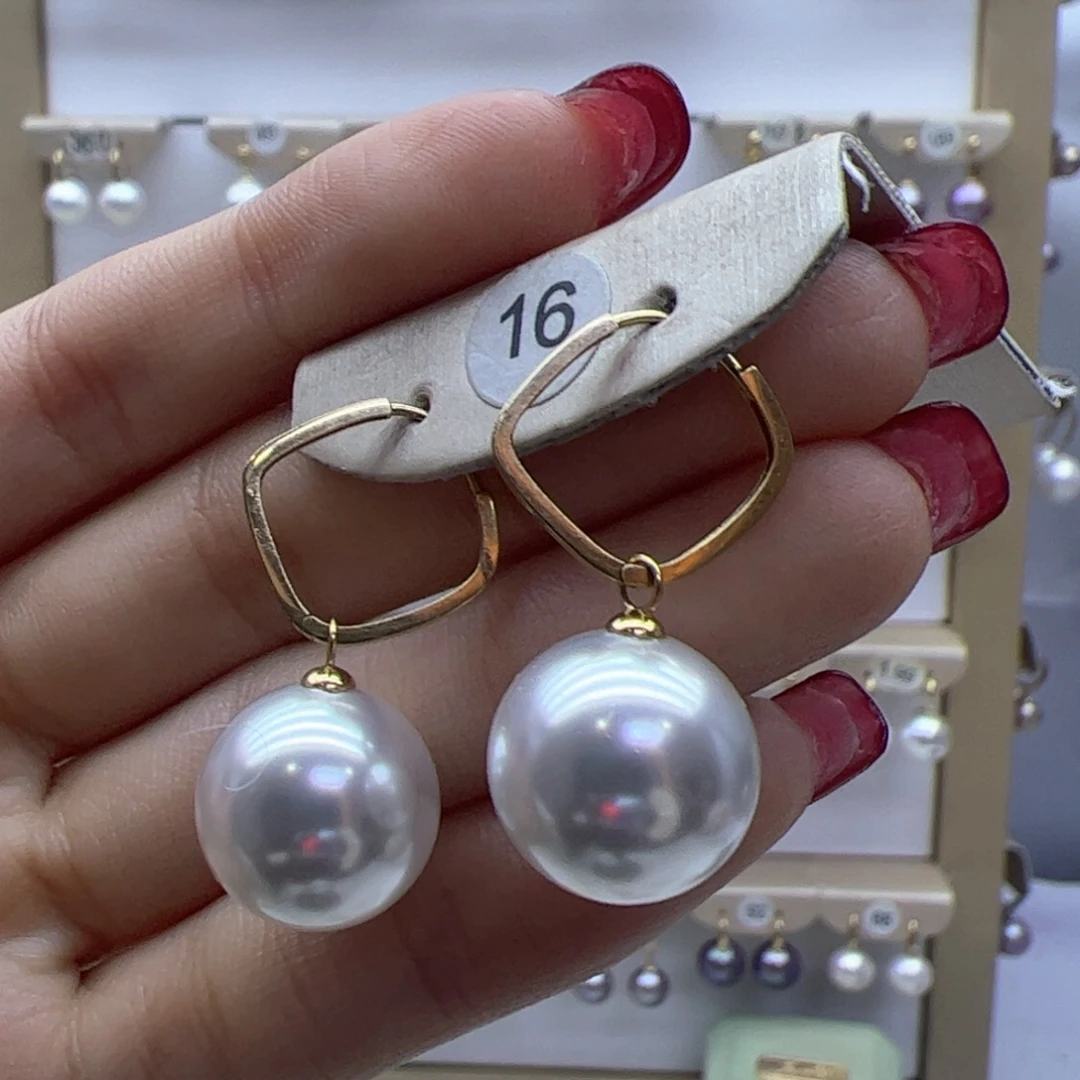 淡水珍珠耳饰18K金镶嵌
