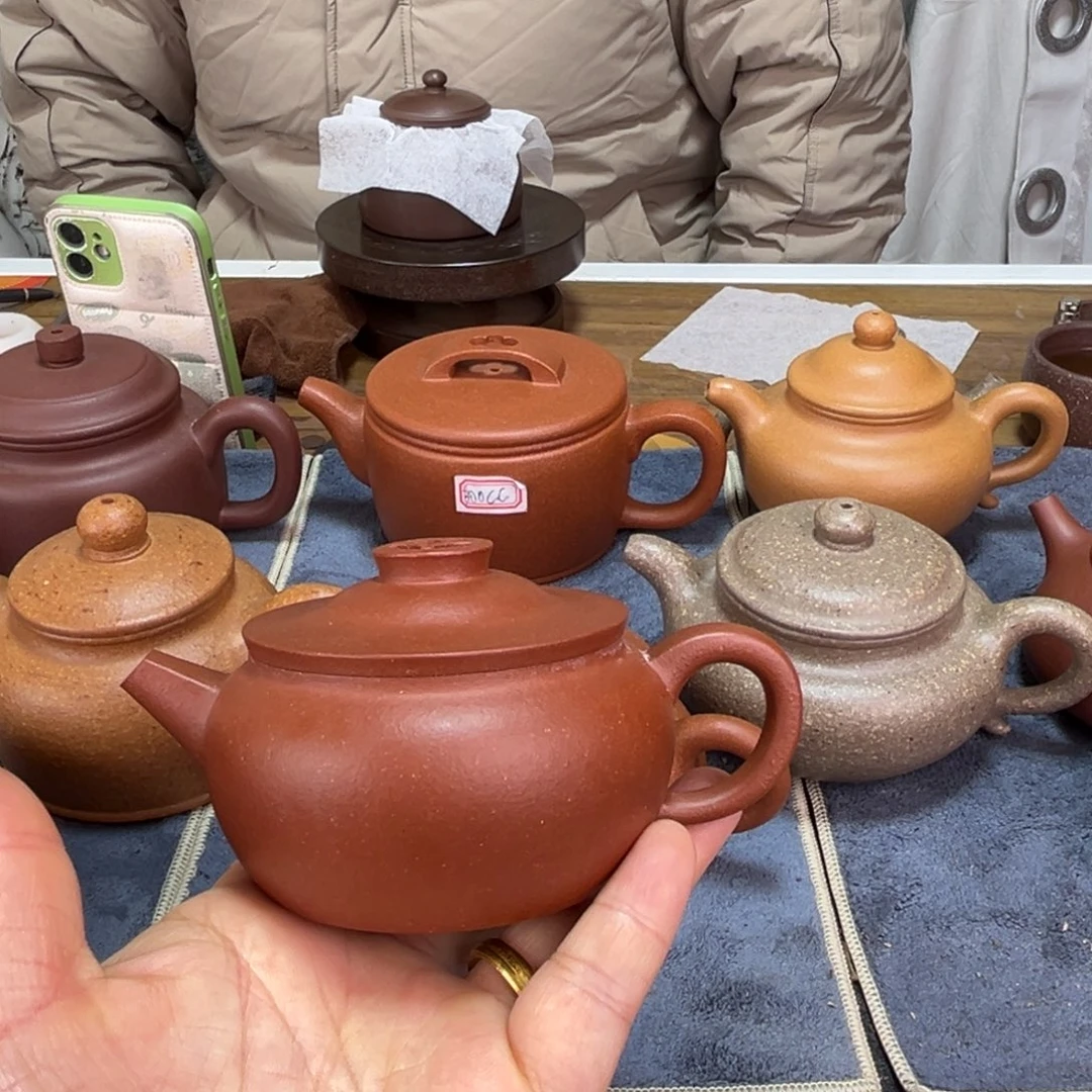 紫砂茶壶聚有财150cc红降坡