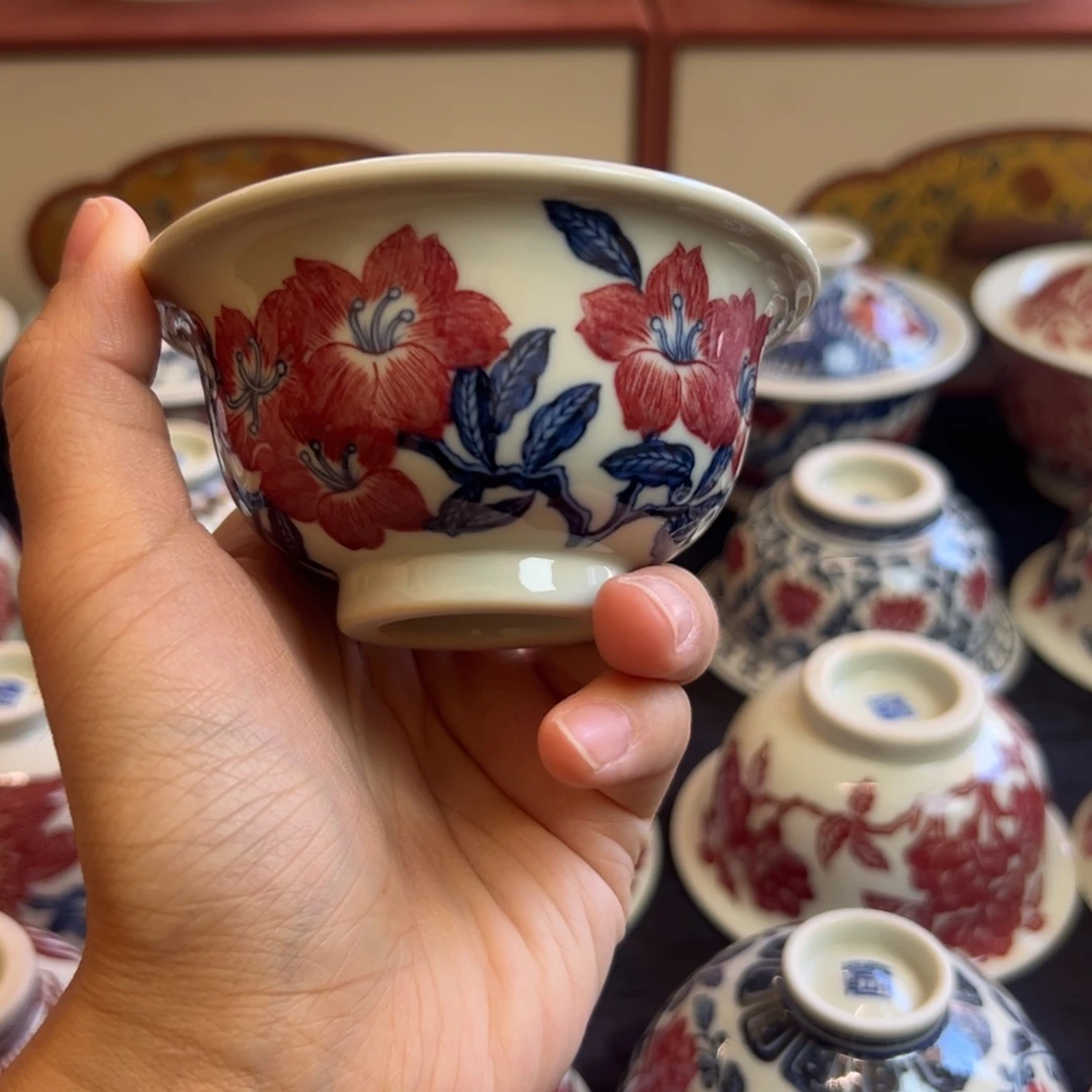 正绎堂釉里红杜鹃花中号