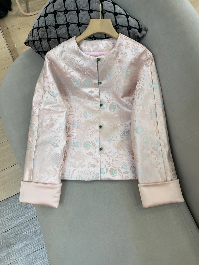 深圳南油女装新中式国风提花棉服外套女---06