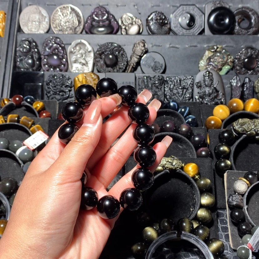 【闪购商品】黑曜岩手链未镶嵌人****号