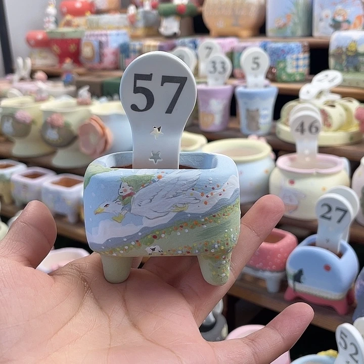 57……..手工手绘花盆