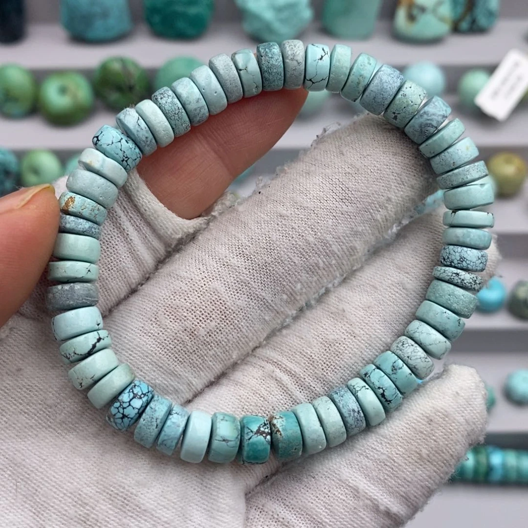 未镶嵌绿松石卡7药片手串