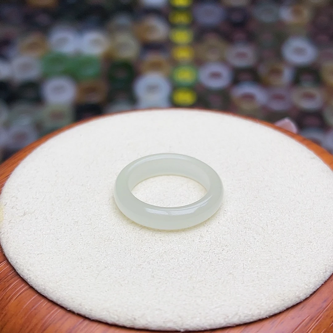 和田玉戒指未镶嵌17.4内径冰白