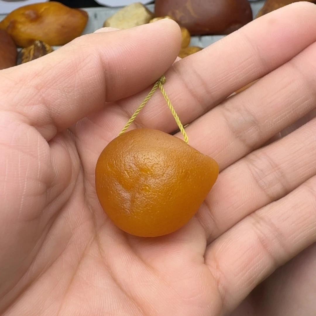 蜜蜡珠宝奇石未镶嵌天然蜜蜡海飘天然孔吊坠