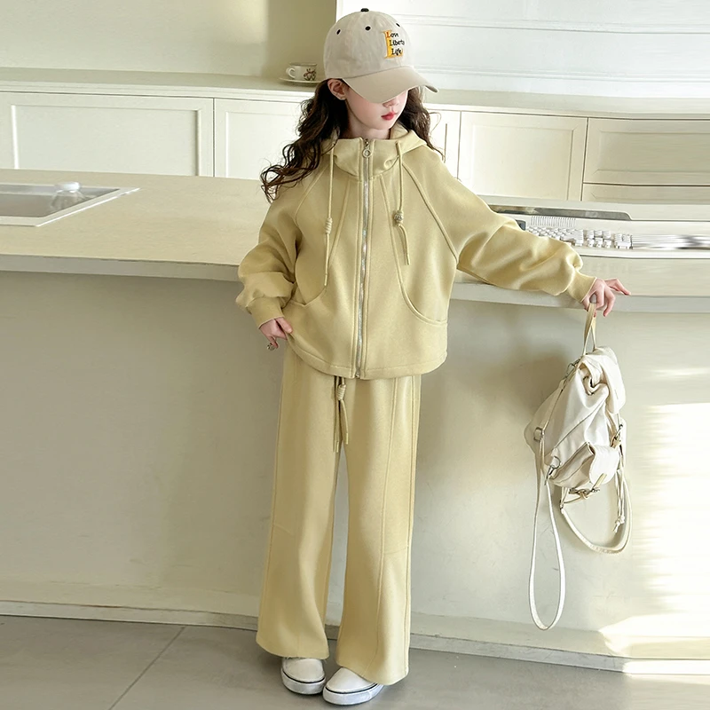 盐系女童套装春款2025新款洋气高级感儿童装卫衣卫裤春秋装两件套