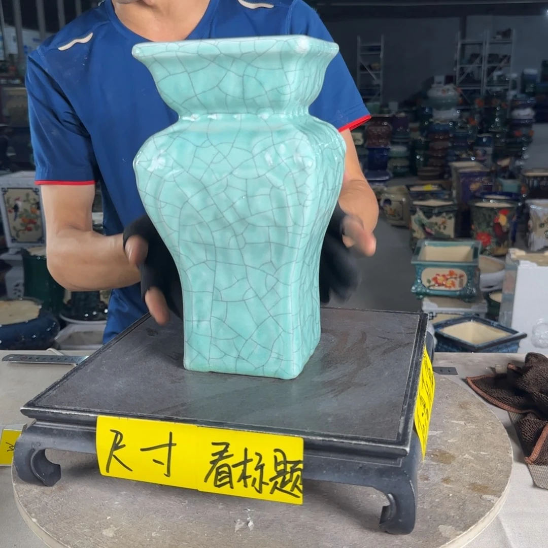 一风堂石湾花盆  面宽13高27微瑕