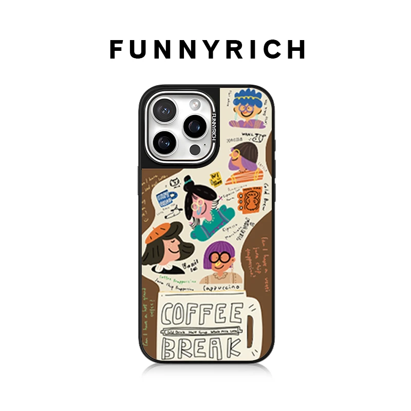 FUNNYRICH拿铁女孩适用iPhone17ProMax手机壳苹果15磁吸16新款ins