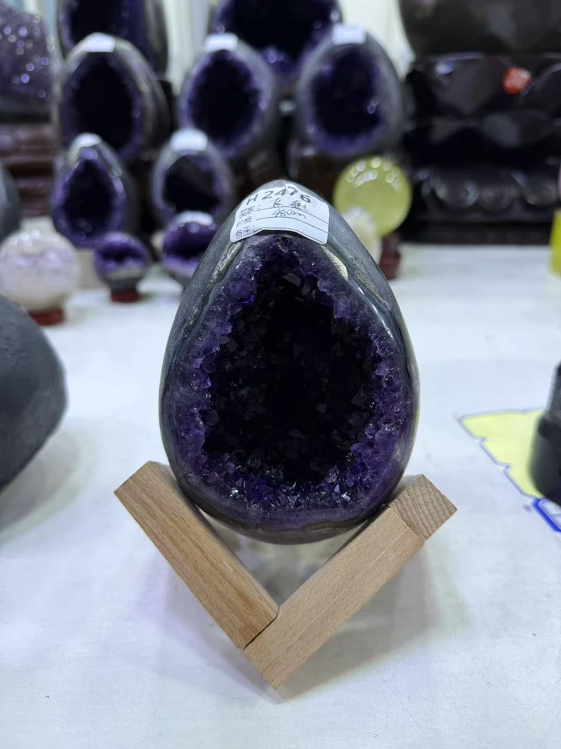 天然紫水晶恐龙蛋摆件