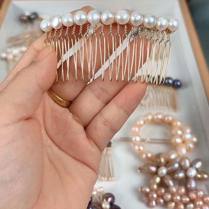 淡水珍珠发饰未镶嵌