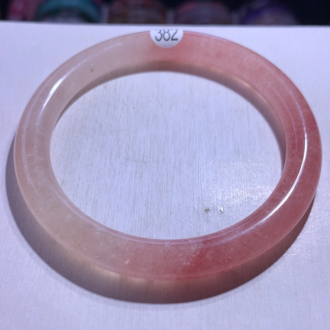 手镯银S925镶嵌水晶半山半水草莓晶63.1圈382