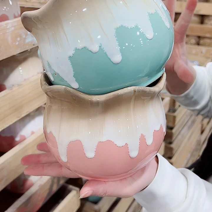 有孔，凑单福利满10元发货陶瓷多肉花盆！