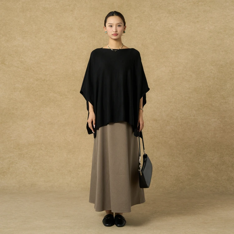 西町村屋气质感小衫女装2025秋季新款一片式披肩针织衫XHAC10028