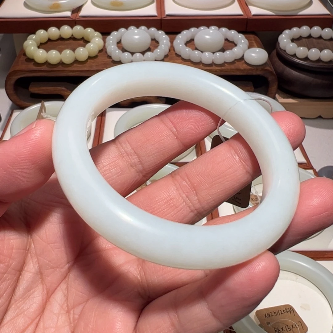 和田玉（白玉）未镶嵌手镯57mm 一级白 62231