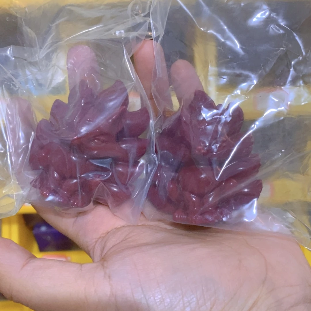 天然辰砂一对凤九摆件