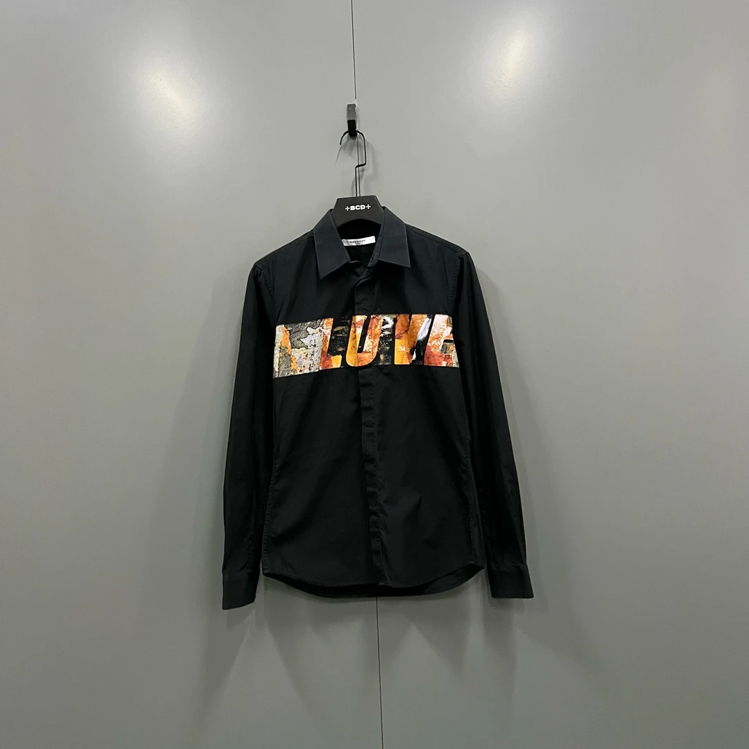 95新 Givenchy/纪梵希 (ll) 拼色字母印花衬衫 38码102860