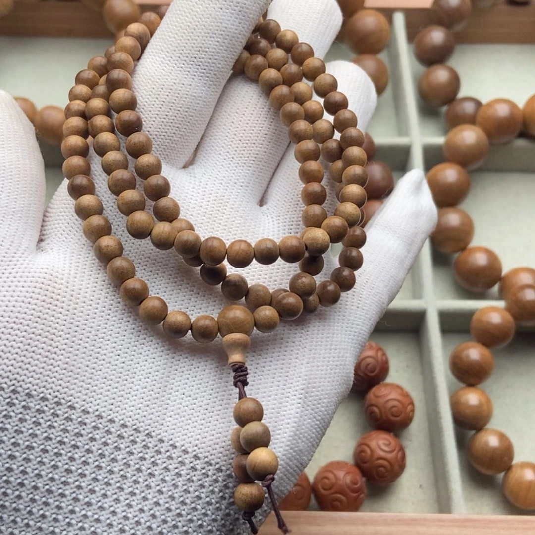 檀香木手串/手链?***?0.6老山檀香黑肉奶香念珠