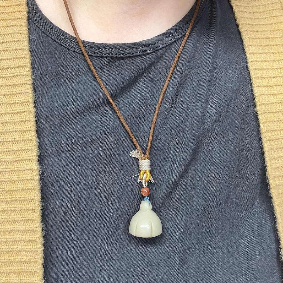 岫玉未镶嵌颈饰辽阳料莲藕