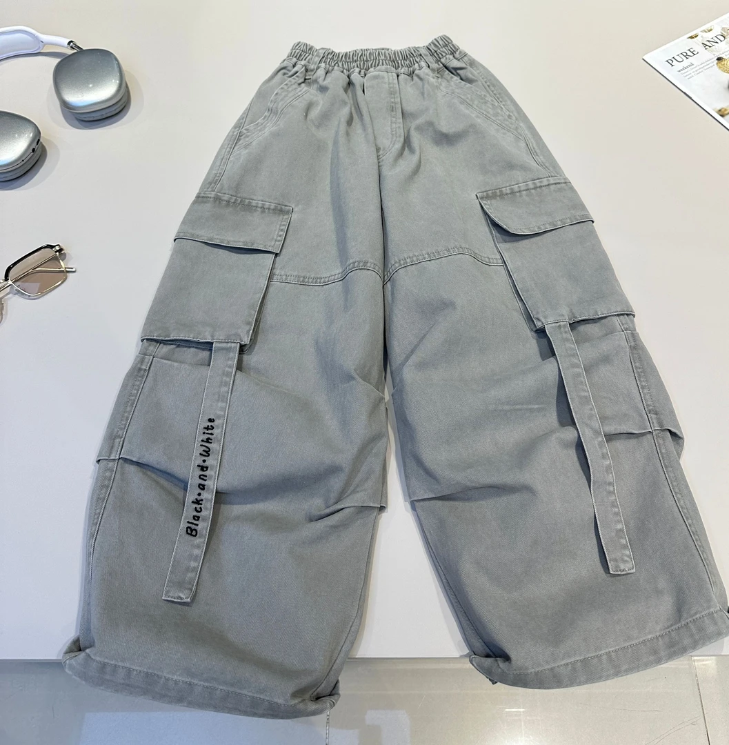 儿童长裤男男女通用韩版休闲裤夏季中大童韩系痞帅 25473